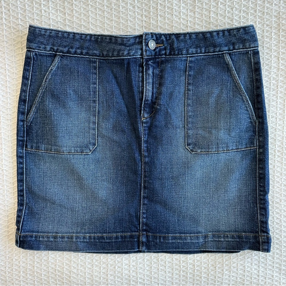 LOFT denim mini skirt
